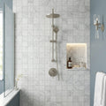 Bianco Venatino 2x2 Mesh Polished Marble Mosaic — Bathroom shower wall