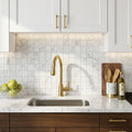 Bianco Venatino 2x2 Mesh Polished Marble Mosaic — Kitchen backsplash