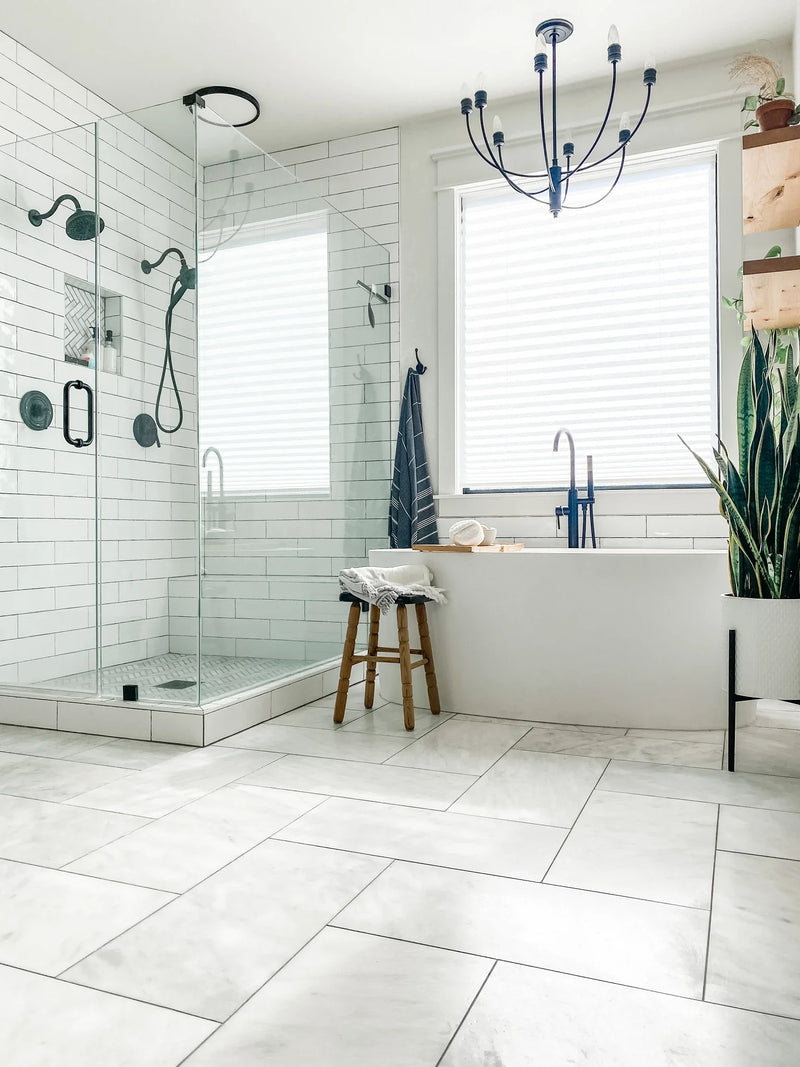 Bianco Venatino Honed 2x2 Mesh Marble Mosaic