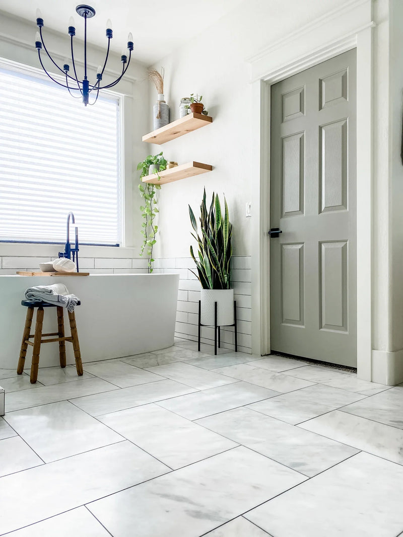 Bianco Venatino Honed 2x2 Mesh Marble Mosaic