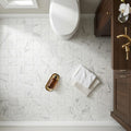 Bianco Venatino Honed 2x2 Mesh Marble Mosaic — Bathroom floor