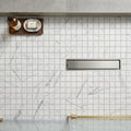 Bianco Venatino Honed 2x2 Mesh Marble Mosaic — Bathroom shower floor