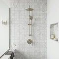 Bianco Venatino Honed 2x2 Mesh Marble Mosaic — Bathroom shower wall