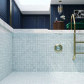 Bianco Venatino Honed 2x2 Mesh Marble Mosaic — Swimming Pool pool interior tiling