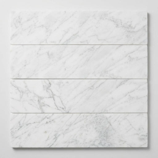 Bianco Venatino Honed 4x16x3/8 Marble Tile close-up