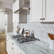 Completa Marble Series Bianco Venatino Lotus Honed Marble Mosaic