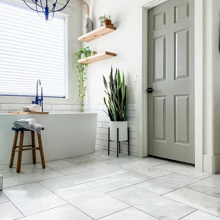 Bianco Venatino Honed Mini Brick Marble Mosaic