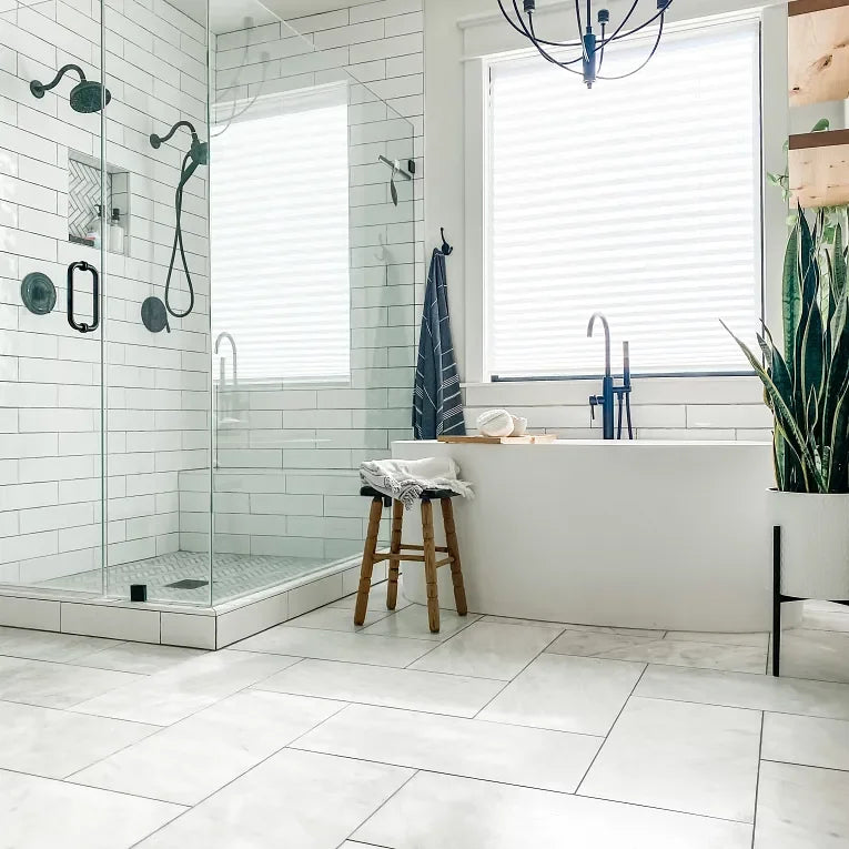 Bianco Venatino Honed Mini Brick Marble Mosaic