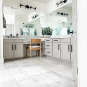 Bianco Venatino Honed 3/4x12 Dome Liner Marble Trim