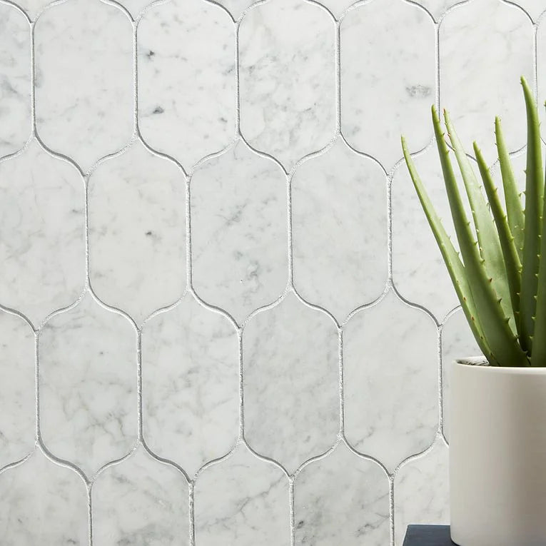 Bianco Venatino Polished 1/2x12 Pencil Liner Marble & Dolomite Trim