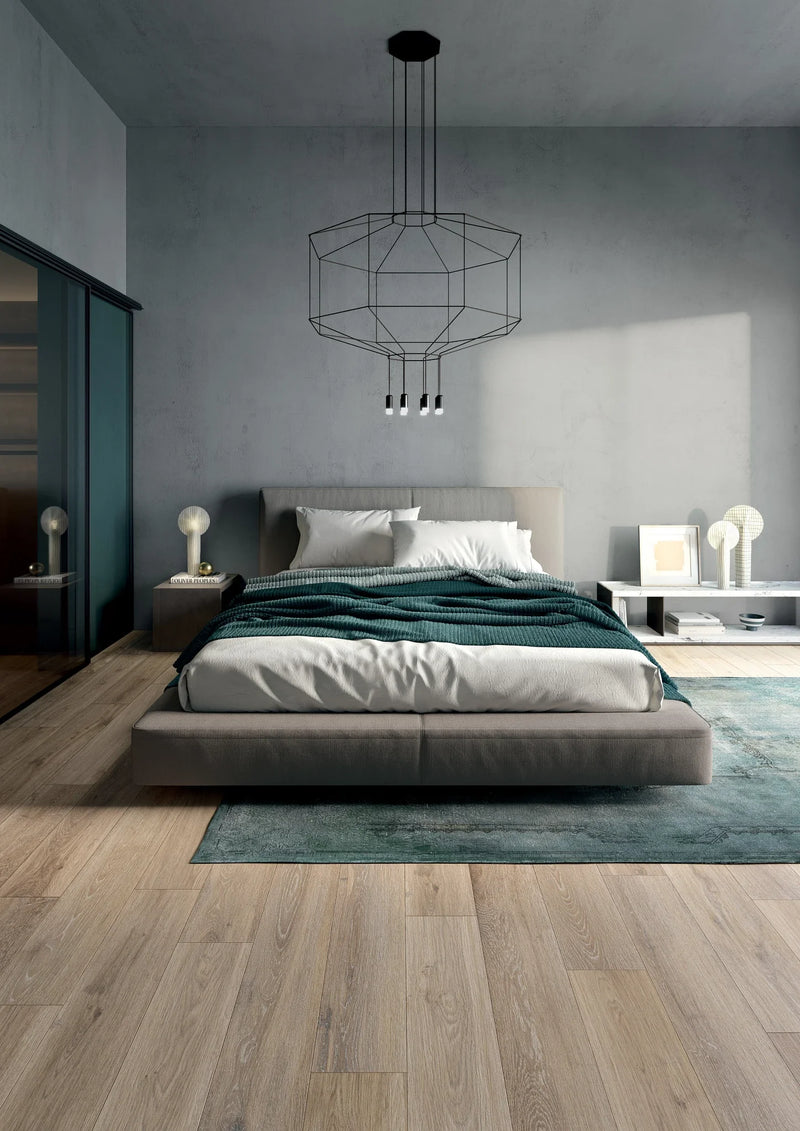 Bio Attitude Barrel 16x18 Hexagon Mesh Wood Look Porcelain Mosaic