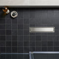 Black 2x2 Matte Marble Mosaic — Bathroom shower floor