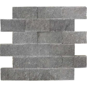 Black Basalt 2x4 Split-Face Mosaic Tile