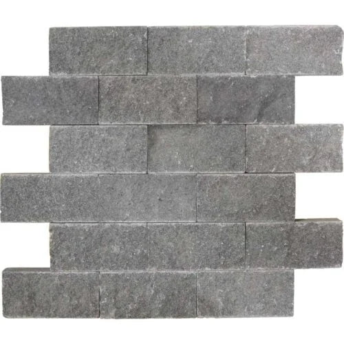 Black Basalt 2x4 Split-Face Mosaic Tile