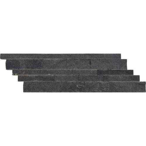 Black Basalt 2x4 Split-Face Mosaic Tile