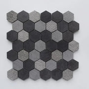 Black Hexagon Basalt Mosaic Tile