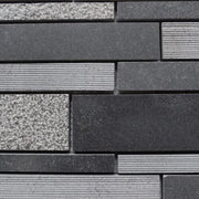 Black Stacked Basalt Mosaic Tile