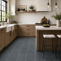 Black Basalt 12x24 Tumbled Tile — Kitchen floor