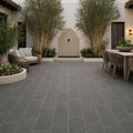 Black Basalt 12x24x2 Tumbled Paver — Courtyard paving