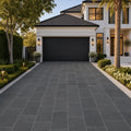 Black Basalt 16x24x2 Tumbled Paver — Front Yard driveway