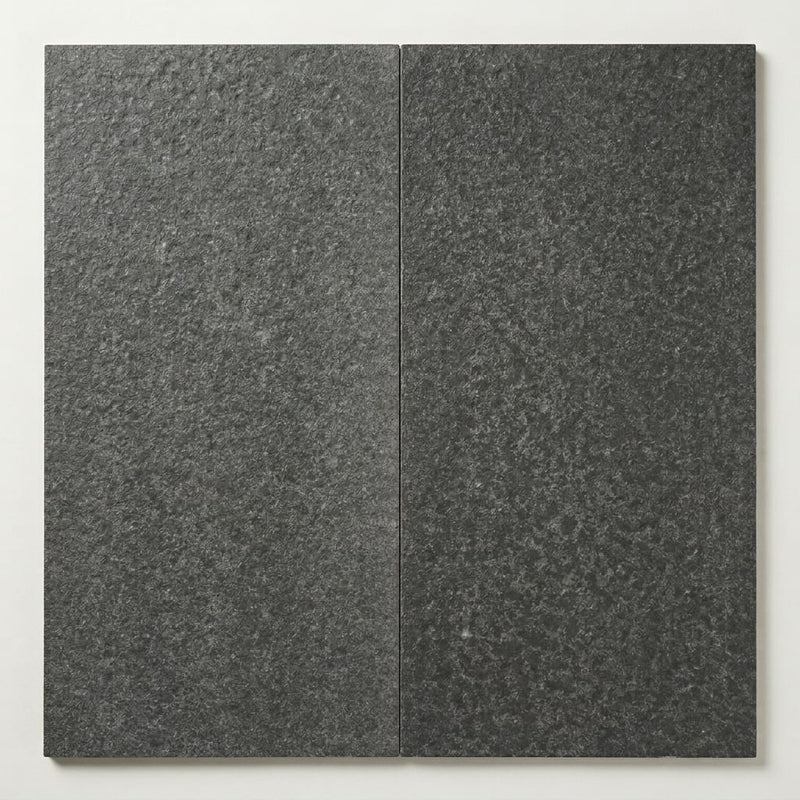 Black Basalt 18x36 Flamed Basalt Tile close-up