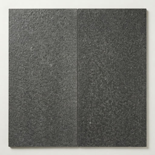 Black Basalt 18x36 Flamed Basalt Tile close-up