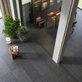 Black Basalt 18x36 Flamed Basalt Tile — Living Room floor