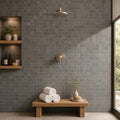 Black Basalt 2x2 Polished Mosaic Tile — Spa spa interior