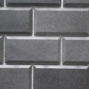 Black Basalt 2x4 Polished Beveled Mosaic Tile