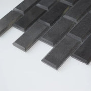 Black Basalt 2x4 Polished Beveled Mosaic Tile