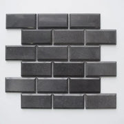 Black Basalt 2x4 Polished Beveled Mosaic Tile