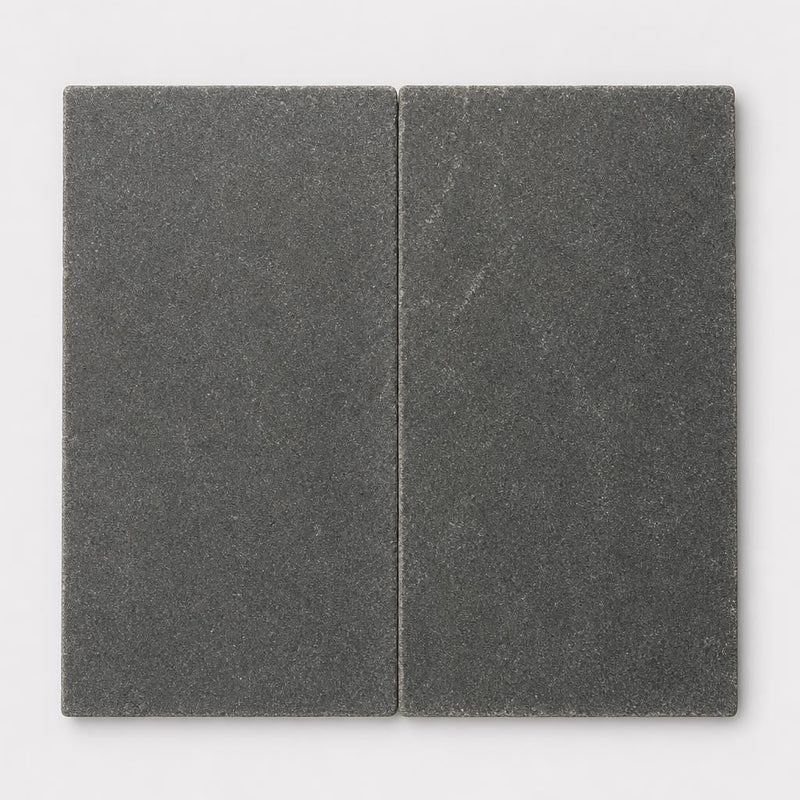 Black Basalt Paver 12x24 Tumbled 1.25 inch close-up