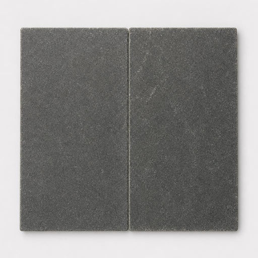 Black Basalt Paver 12x24 Tumbled 1.25 inch close-up