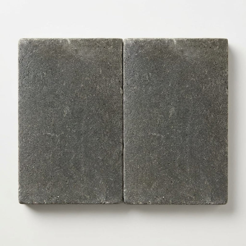 Black Basalt Paver 16x24 Tumbled 1.25 inch close-up