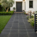 Black Basalt Paver 16x24 Tumbled 1.25 inch — Front Yard walkway