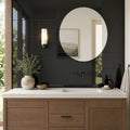 Black Basalt Tile 12x24 Polished — Bathroom vanity wall