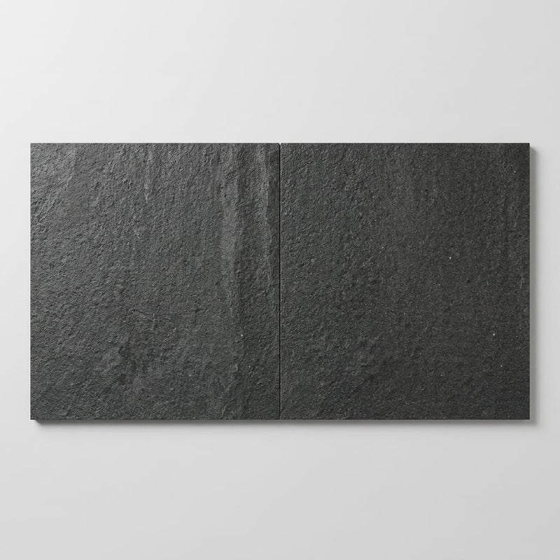 Black Basalt Tile 24x24 Flamed close-up