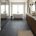 Black Basalt Tile 24x24 Flamed — Primary Bath floor