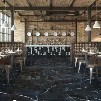 Black & Light Calacatta 47.2x47.2 Polished Porcelain Tile