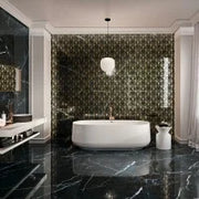 Black Calacatta 35.4x35.4 Polished Porcelain Tile