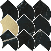 Black & Light Calacatta Mosaico Black 11.8x11.8 Polished Porcelain Mosaic
