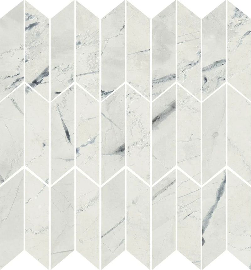 Black & Light Calacatta Mosaico Light Duo 11.8x11.8 Polished Porcelain Mosaic