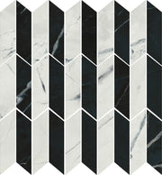 Black & Light Calacatta Mosaico Black & Light 11.8x11.8 Polished Porcelain Mosaic