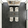 Black Pearl 24x24 Gauged Stone Tile — Dining Room floor