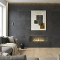Black Pearl 24x24 Gauged Stone Tile — Living Room feature wall