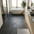 Black Pearl 24x24 Gauged Stone Tile — Primary Bath floor