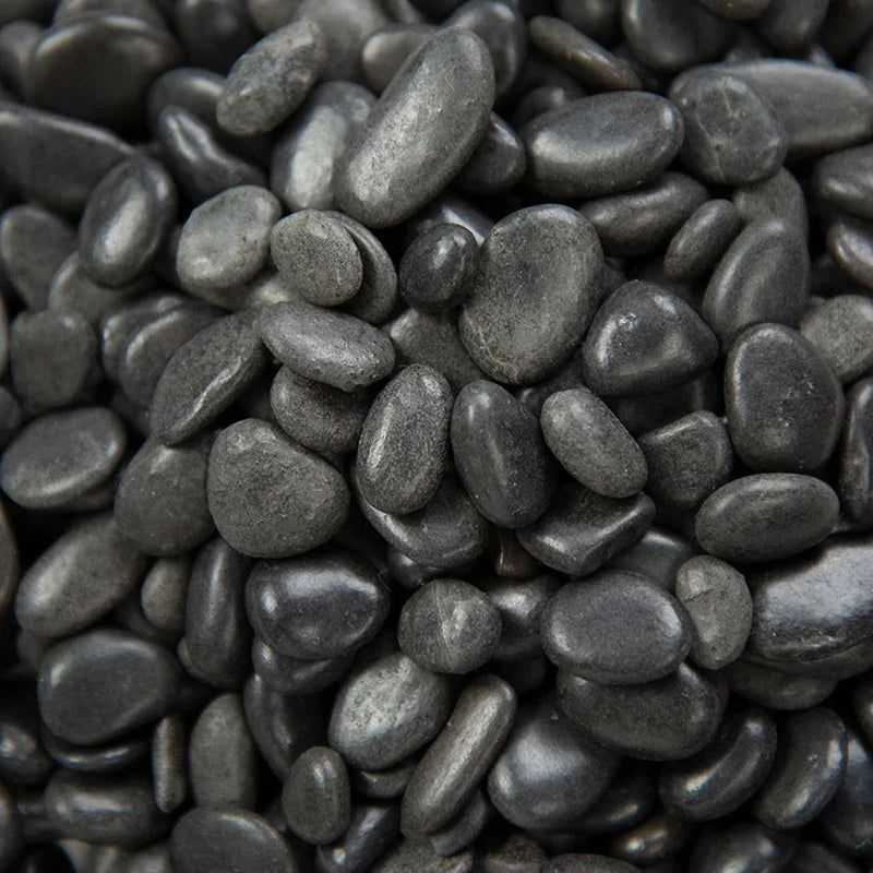 Black 1-2 CM Polished Pebbles 40 LBS Bag Pebble