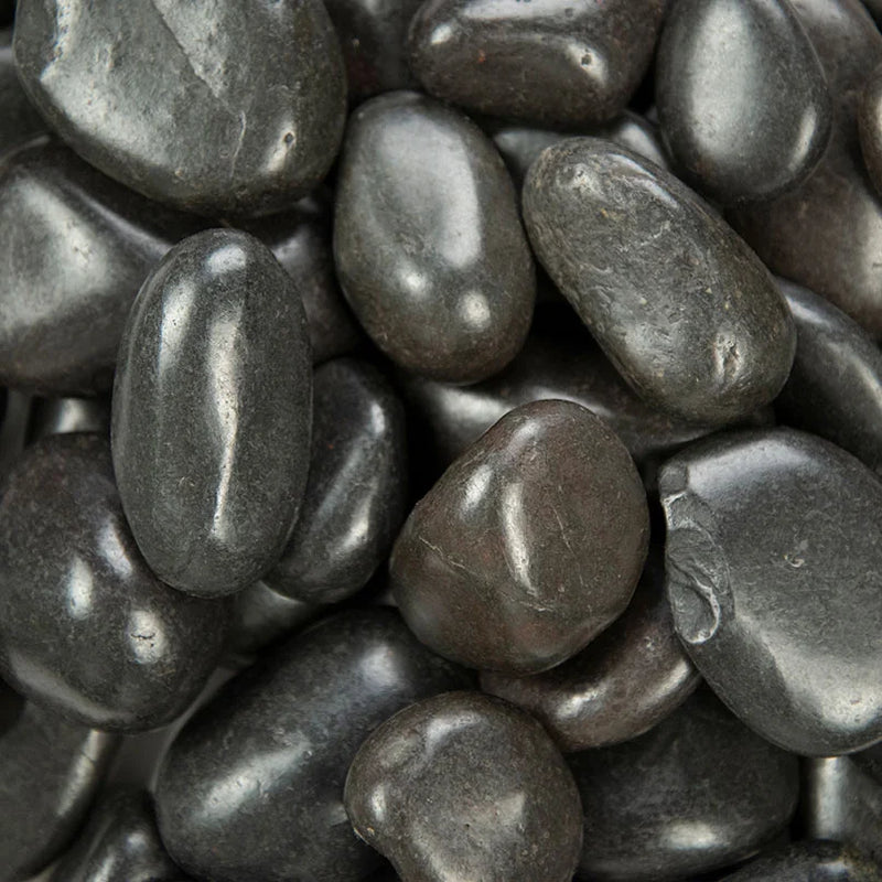 Black 3-5 CM Polished Pebbles 40 LBS Bag Pebble