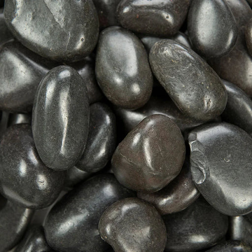 Black 3-5 CM Polished Pebbles 40 LBS Bag Pebble