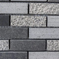 Black 5/8x2 Stacked Basalt Mosaic Tile